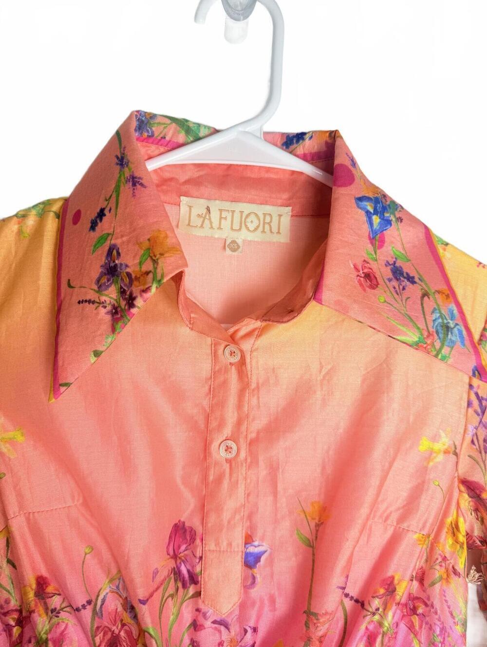 Lafuori Floral Gradient Long Sleeve Dress - Picture 2 of 11